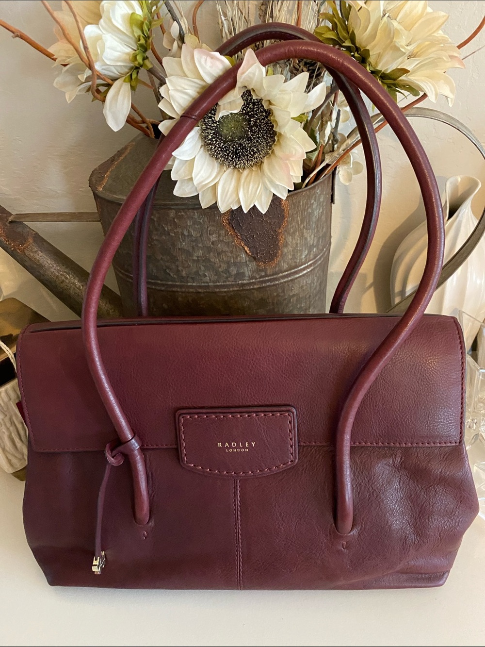 RADLEY LONDON Burgundy Leather Shoulder Bag